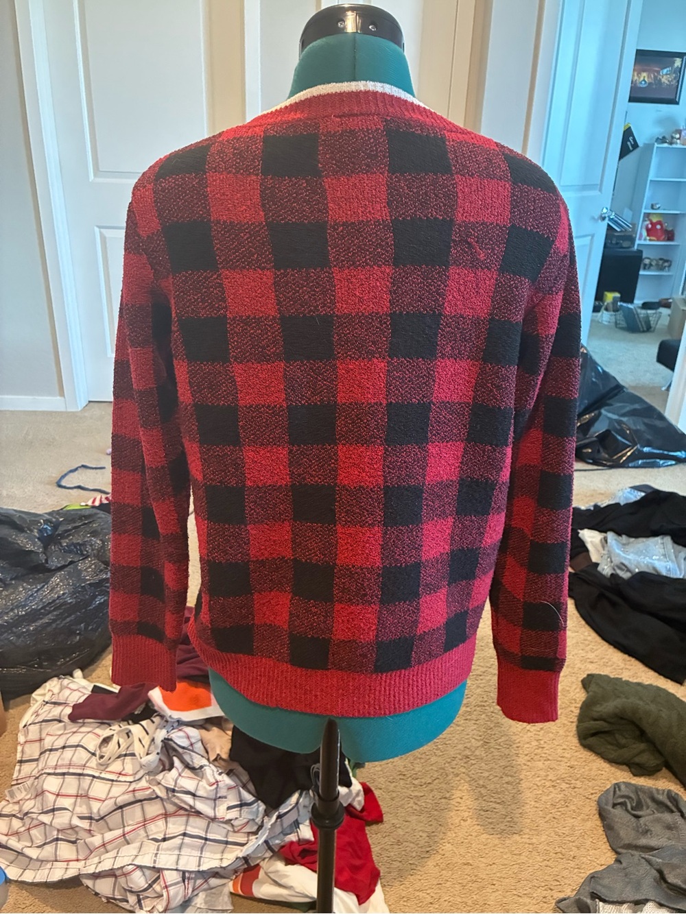 Target Red and Black Buffalo Plaid Crewneck Sweater
